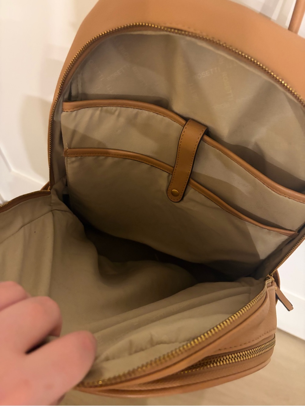 Leather-Style Tan Backpack - Picture 3 of 3